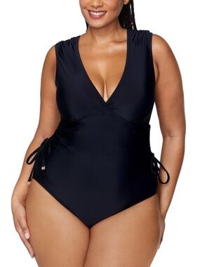 Raisins Women S Tranquilo Solids Lusiana Plus Size One Piece Swimsuit Black